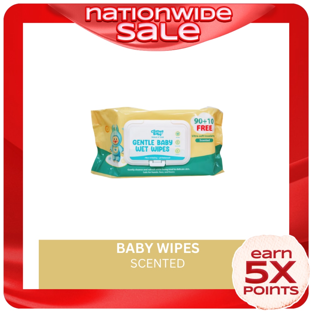 CHUMMY BABY Natural N' Mild Gentle Baby Wet Wipes 100 Sheets