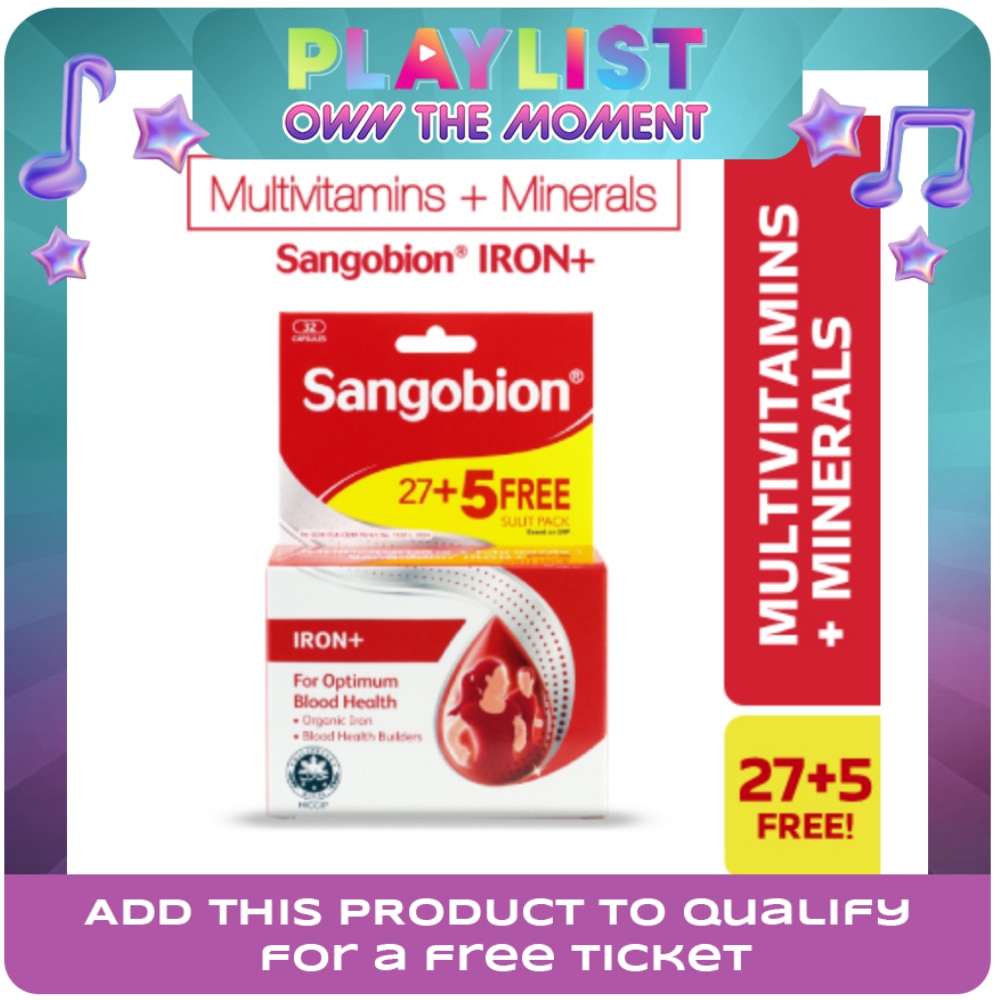 SANGOBION Iron + For Optimum Blood Health 27 + 5 Capsules Pack