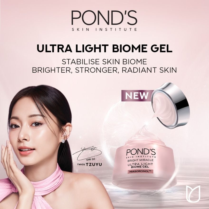 PONDS Bright Miracle Ultra Light Biome Gel Niasorcinol Moisturizer 20g