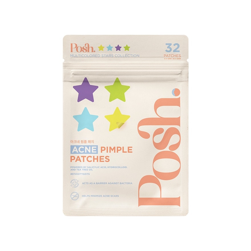 POSH SKIN Acne Pimple Patches Multicolored Stars Collection 24 Pieces