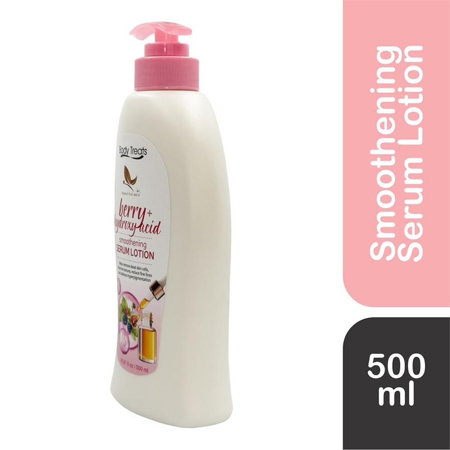 BODY TREATS Berry + Hydroxy Acid Smoothening Serum Lotion 500ml