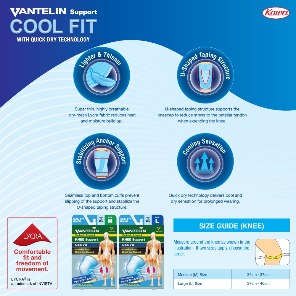 VANTELIN Cool Fit Knee Support Medium