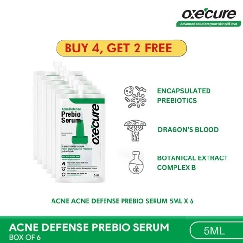 OXECURE Acne Defense Prebio Serum Buy 4 Get 2 Free 5ml x 6s
