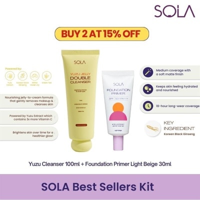 SOLA SOLA Best Sellers Kit - Foundation Primer Light Beige + Yuzu Cleanser​