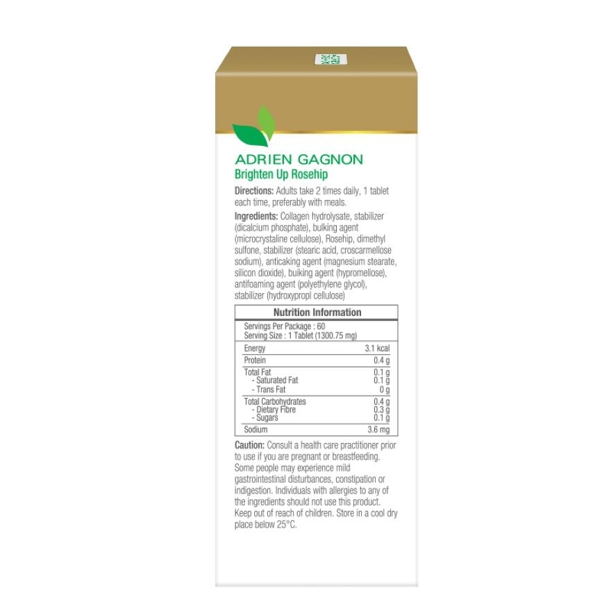 ADRIEN GAGNON Brighten Up Rosehip Collagen 60 Tablets