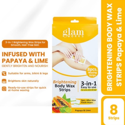 GLAMWORKS - GLAMWORKS Body Wax Strips Papaya and Lime 8s
