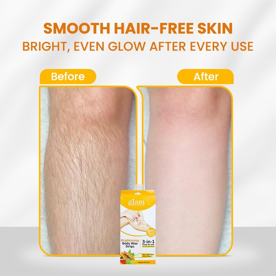 GLAMWORKS Body Wax Strips Papaya and Lime 8s