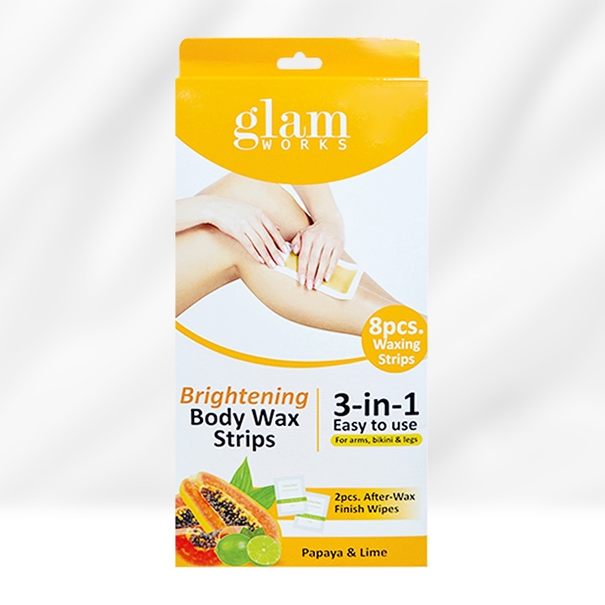 GLAMWORKS Body Wax Strips Papaya and Lime 8s