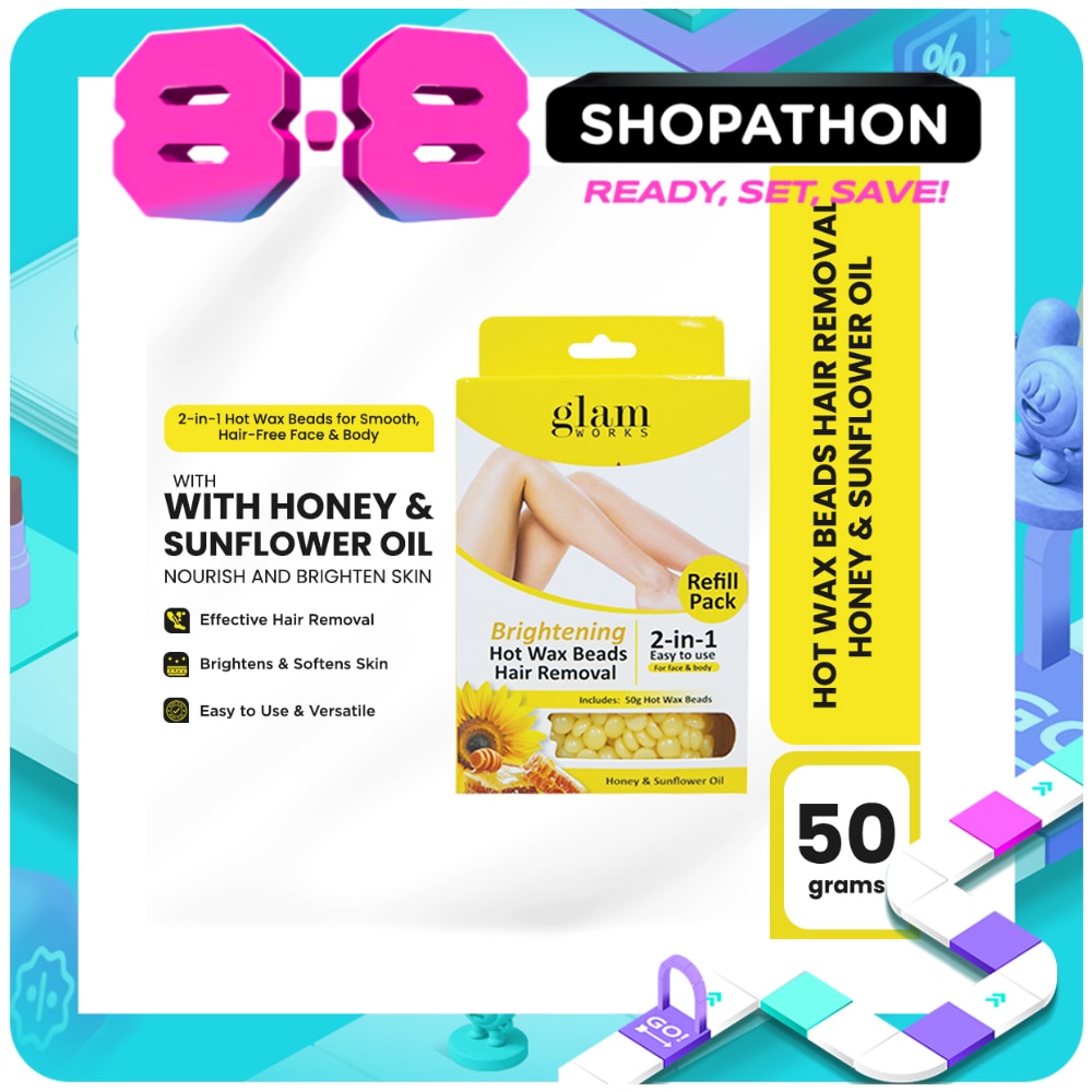 GLAMWORKS Hot Wax Beads Refill Honey and Sunflower Oil 50g image