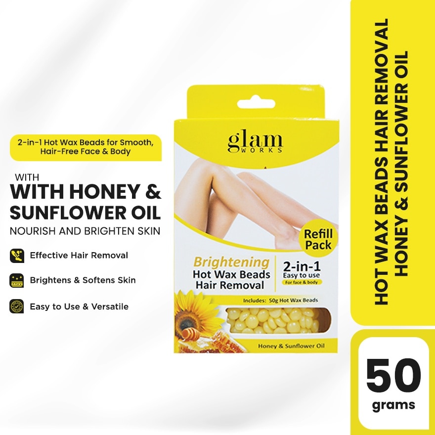 GLAMWORKS Hot Wax Beads Refill Honey and Sunflower Oil 50g