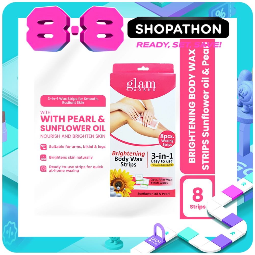 GLAMWORKS Body Wax Strips Sun Flower and Pearl 8s image