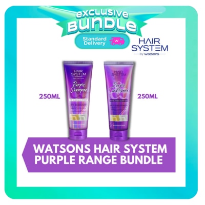 HAIR SYSTEM WS Watsons Hair System Purple Range Shampoo and Conditioner Bundle image