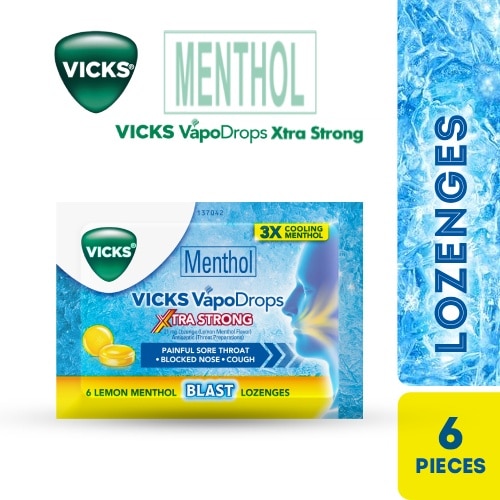VICKS VapoDrops Xtra Strong Lemon 6s