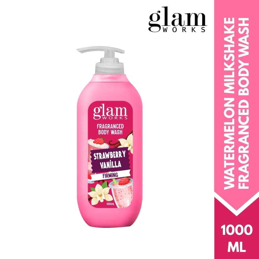 GLAMWORKS Fragranced Body Wash Strawberry Vanilla Firming 1000ml image