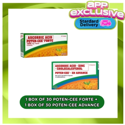 POTENCEE - POTENCEE + ZN Advance 500mg Plus POTENCEE Ascorbic Acid 1000mg Forte 30 Tablets image