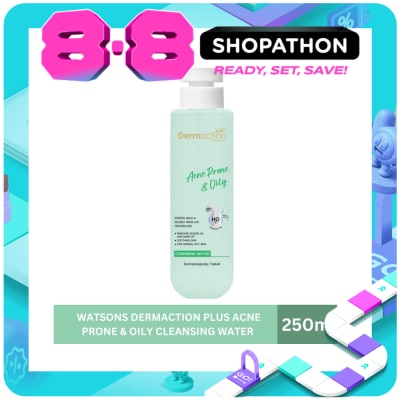 DAP BY WATSONS - WATSONS Dermaction Plus Acne Prone & Oily&nbsp;Cleansing&nbsp;Water 250ml image