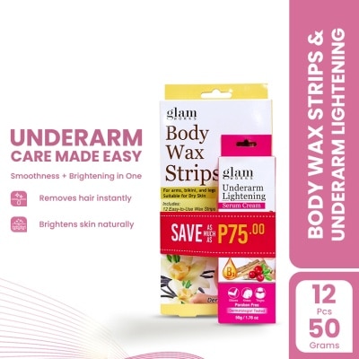 GLAMWORKS GLAMWORKS Body Wax Strips Vanilla + Underarm Lightening Cream 50ml image