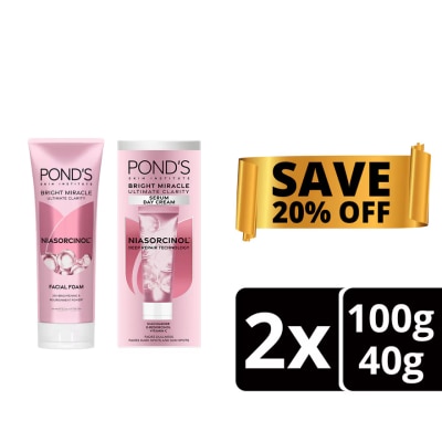 PONDS - PONDS Bright Miracle Day Cream Normal 40g + PONDS Bright Miracle Ultimate Clarity Facial Wash 100g image
