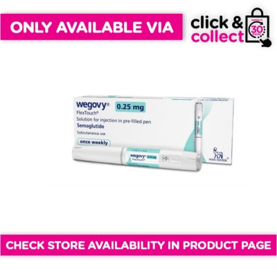 WEGOVY - WEGOVY 0.25mg Pen [PRESCRIPTION REQUIRED] Available in Click & Collect