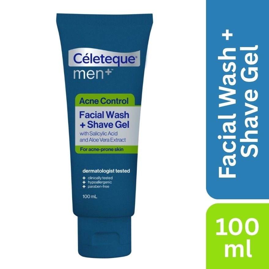 CELETEQUE Men Acne Facial Wash and Shave Gel 100ml image