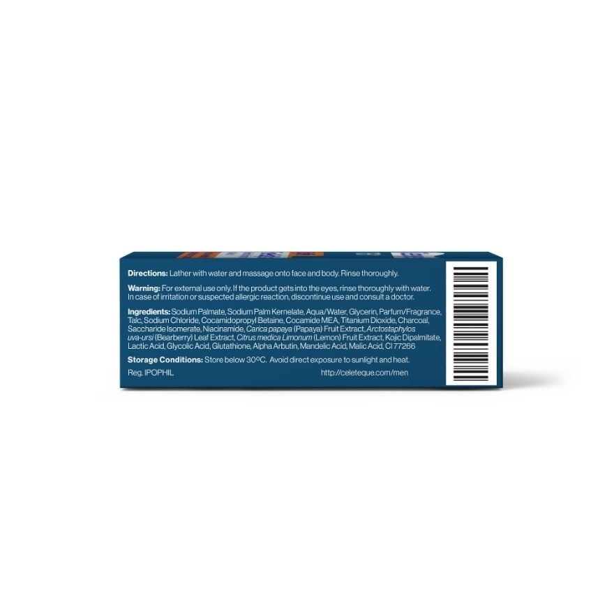 CELETEQUE, CELETEQUE Men Brightening Face and Body Bar Soap 90g ...