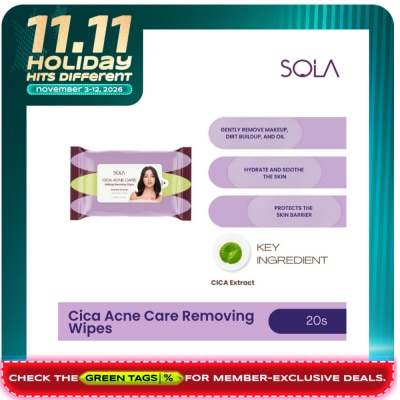 SOLA SOLA Cica Acne Care Makeup Removing Wipes 20s image