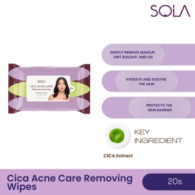 SOLA - SOLA Cica Acne Care Makeup Removing Wipes 20s image