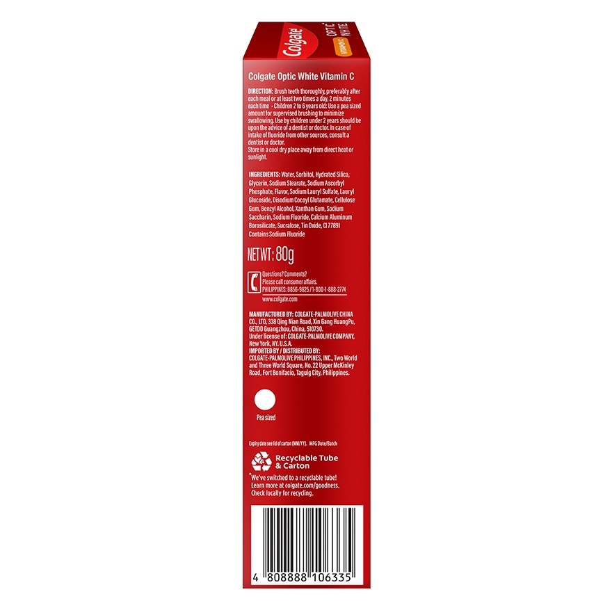 Colgate Optic White Vitamin C Whitening Toothpaste 80g