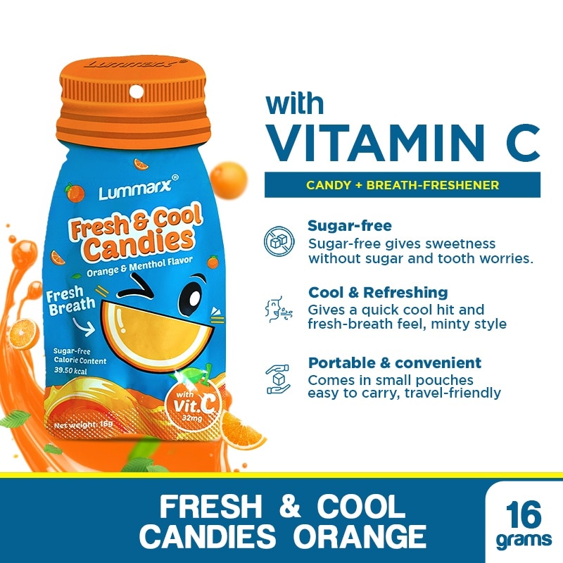 LUMMARX Fresh & Cool Candies Orange & Menthol 16g