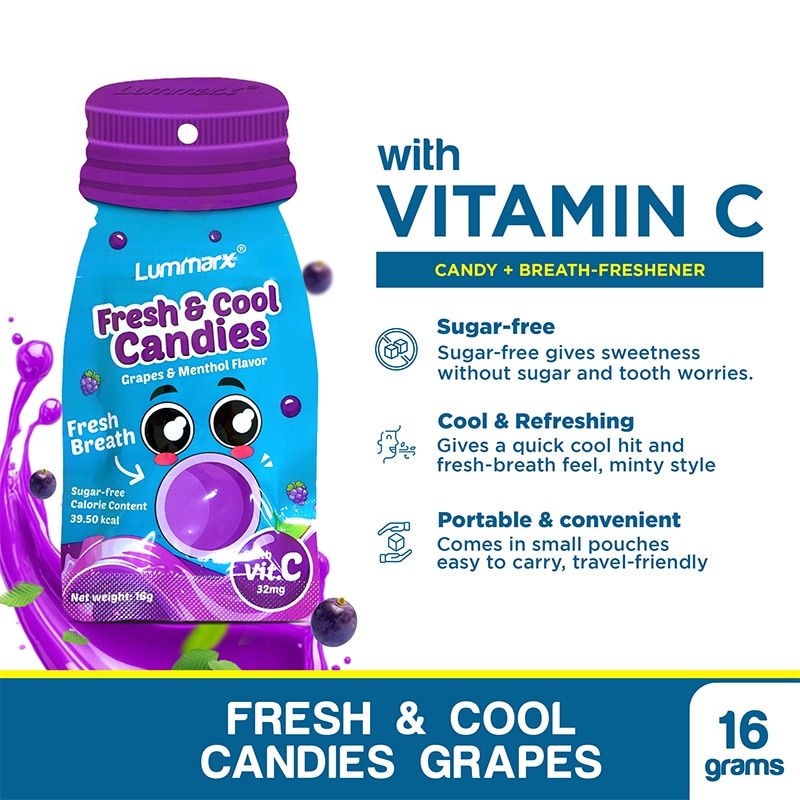LUMMARX Fresh & Cool Candies Grapes & Menthol 16g