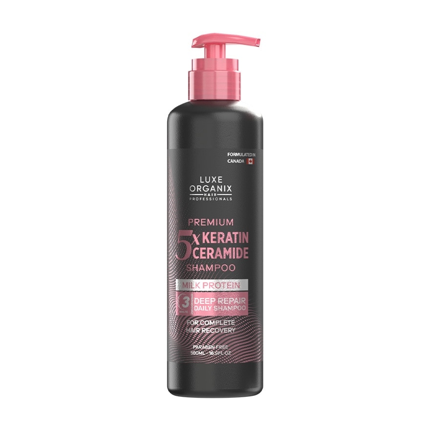 LUXE ORGANIX Hair Professionals Premium Keratin 5x Ceramide Shampoo with Milk Protein 500ml image
