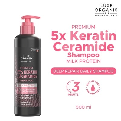 LUXE ORGANIX - LUXE ORGANIX Hair Professionals Premium Keratin 5x Ceramide Shampoo with Milk Protein 500ml