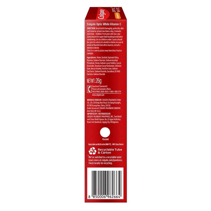 Colgate Optic White Vitamin C Whitening Toothpaste 26g