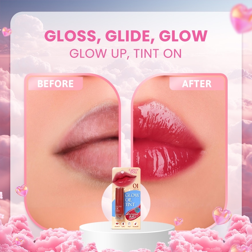 CATHY DOLL Glow Oil Tint 01 Nude Rose 2.4g image