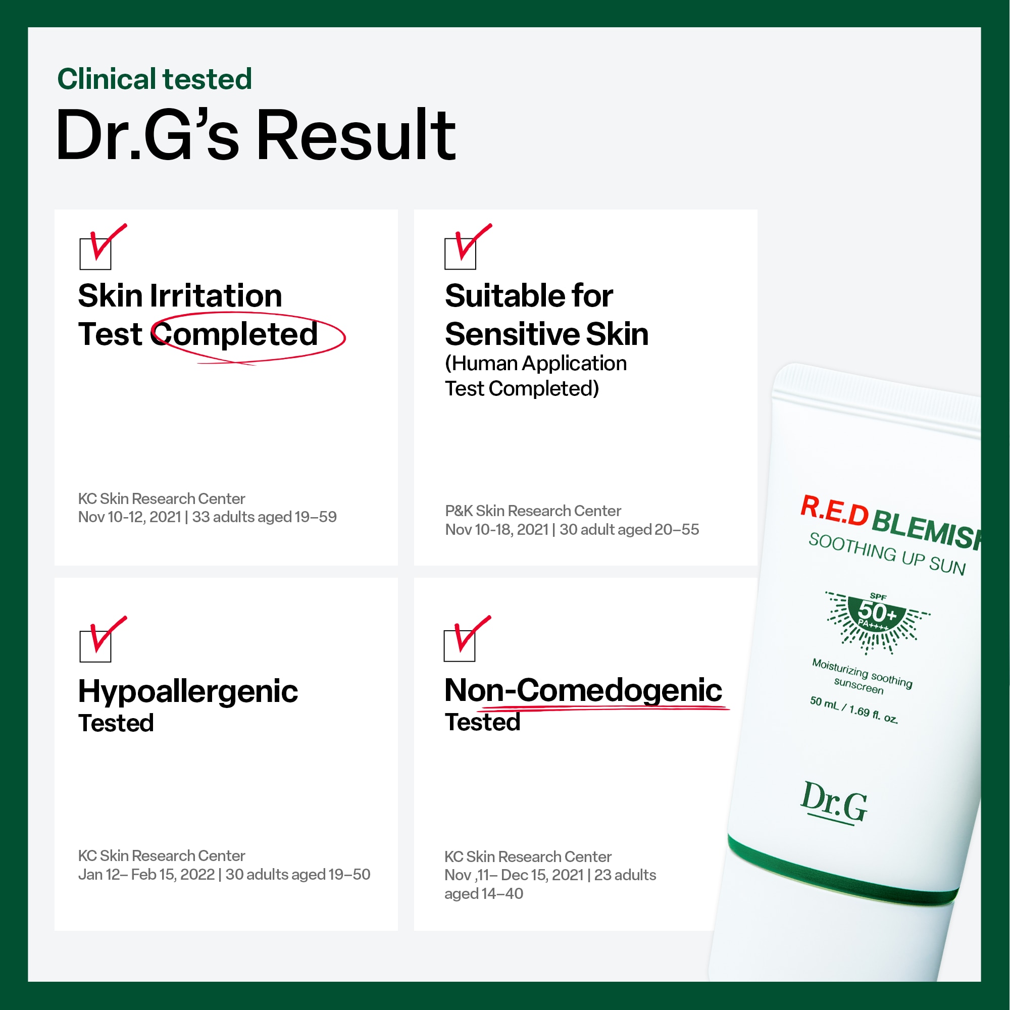 DR.G R.E.D Blemish Soothing Up Sun SPF50+ PA++++ Sunscreen 35ml image