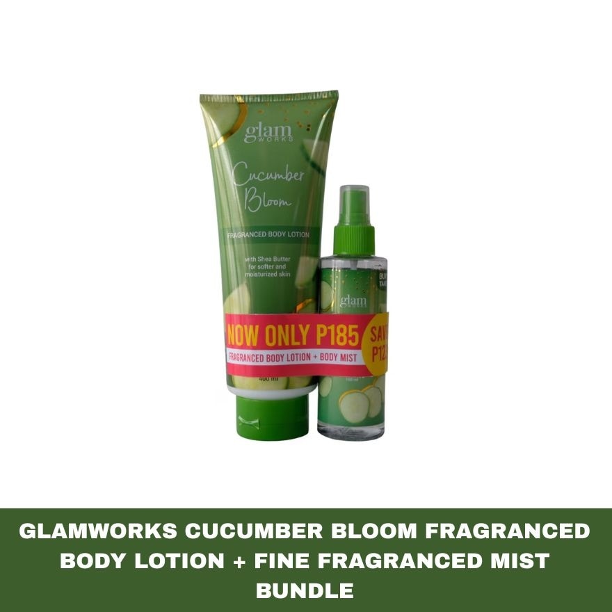 GLAMWORKS Cucumber Bloom Body Lotion with Cucumber Bloom Mist Bundle