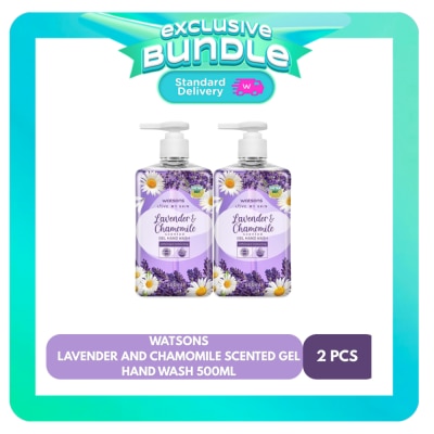 WATSONS WATSONS Lavender and Chamomile Scented Gel Hand Wash 500ml X2 Bundle image