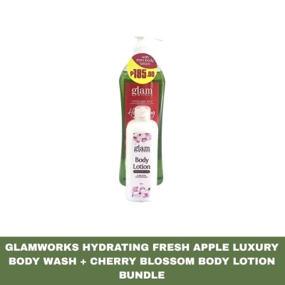 GLAMWORKS - GLAMWORKS Luxury Bodywash Bundle - Hydrating Apple 1L + Cherry Blossom Lotion 250ml
