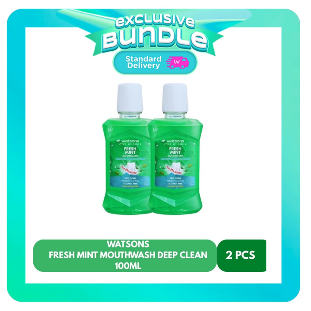 WATSONS Fresh Mint Mouthwash Deep Clean Bundle 100ml