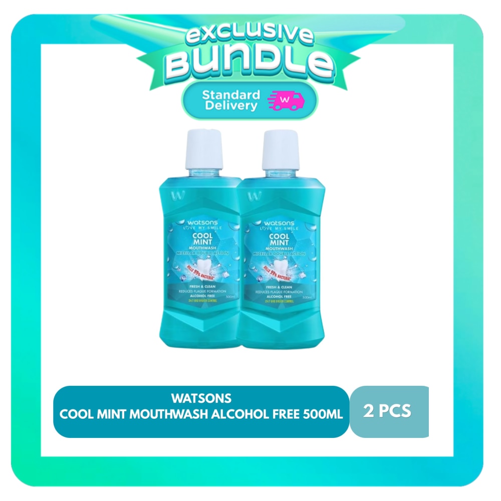 WATSONS Cool Mint Mouthwash Alcohol Free Bundle 500ml