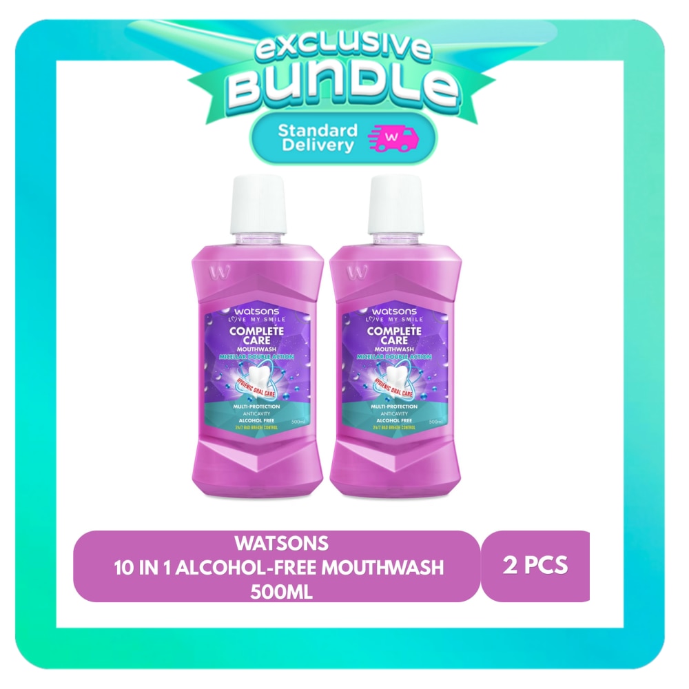 WATSONS 10 in 1 Alcohol Free Mouthwash Bundle 500ml