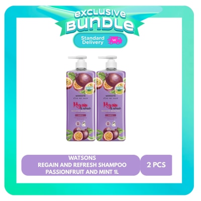 WATSONS - WATSONS Regain and Refresh Shampoo Passionfruit and Mint Bundle 1000ml
