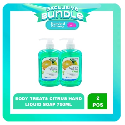 BODY TREATS - BODY TREATS Citrus Hand Liquid Soap 750ml x 2 Bundle