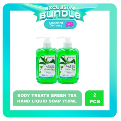 BODY TREATS - BODY TREATS Green Tea Hand Liquid Soap 750ml x 2 Bundle