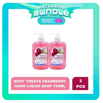 BODY TREATS - BODY TREATS Cranberry Hand Liquid Soap 750ml x 2 Bundle image