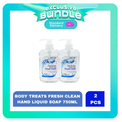 BODY TREATS - BODY TREATS Fresh and Clean Hand Liquid Soap 750ml x 2 Bundle