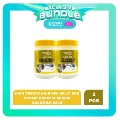 HAIR TREATS - HAIR TREATS Split End Repair Keratin Serum Cocomilk Hair Spa 650g x 2 Bundle image