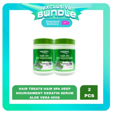 HAIR TREATS - HAIR TREATS Deep Nourishment Keratin Serum Aloe Vera Hair Spa 650g x 2 Bundle image