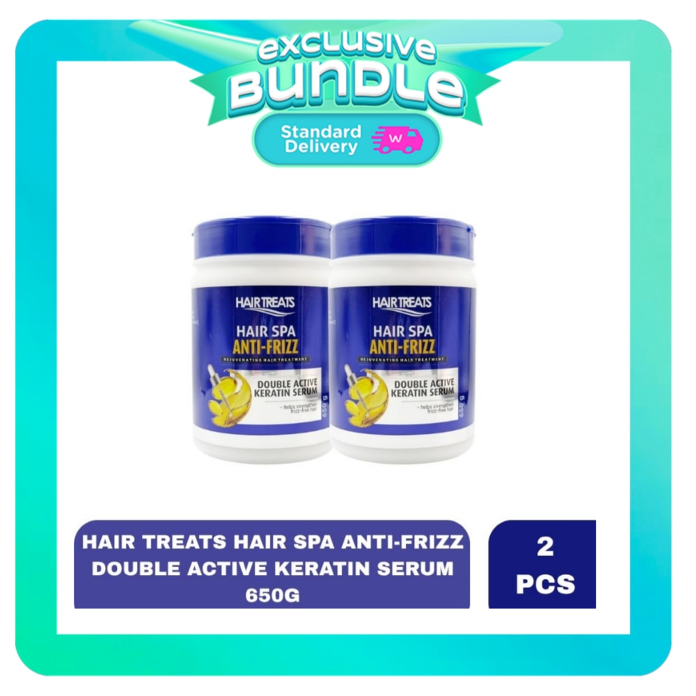 HAIR TREATS Anti Frizz Double Active Keratin Seum Hair Spa 650g x 2 Bundle image