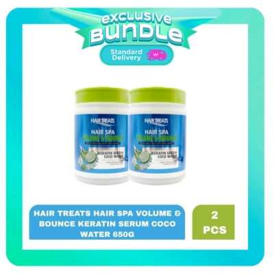 HAIR TREATS - HAIR TREATS Volume & Bounce Keratin Seum Coco Water Hair Spa 650g x 2 Bundle